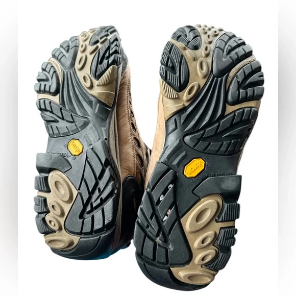 MERRELL Pulse II Goretex Mid Smoke Men's Hiking Boots size 14Tan /Black Preowned - Picture 2 of 5